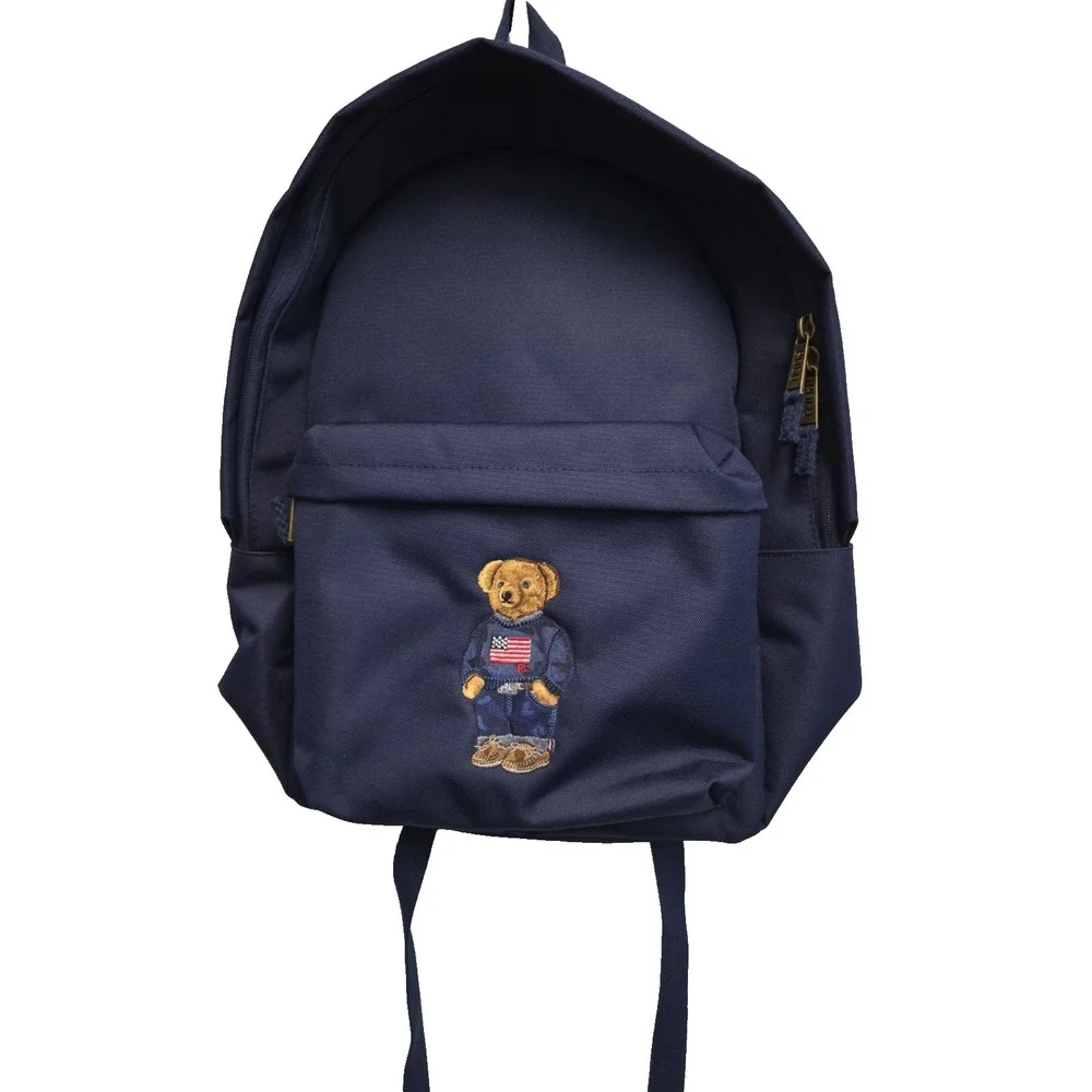 NWT Polo Ralph Lauren Polo Bear Embroidered Navy Blue Backpack NEW
